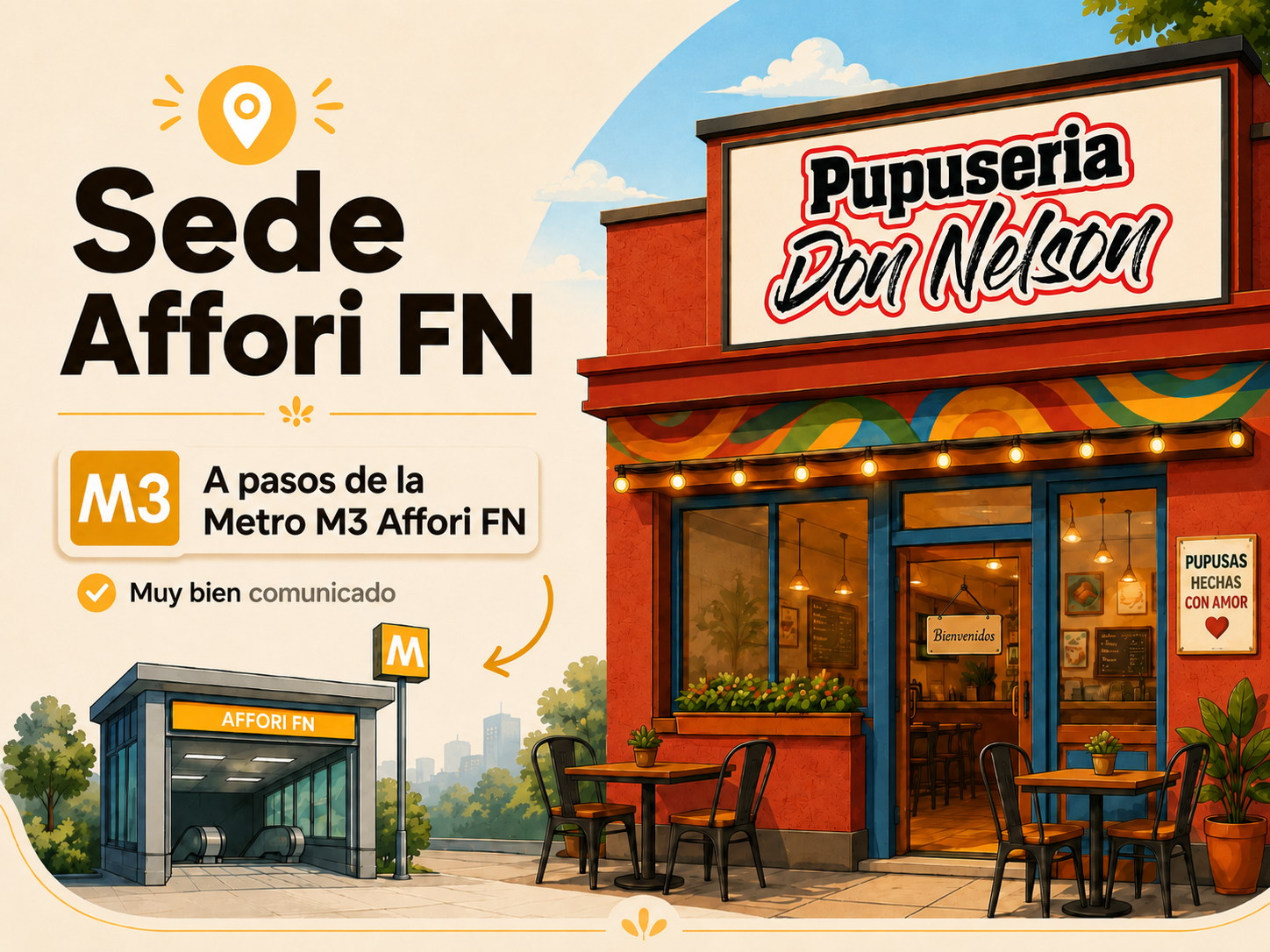 Fachada de Pupuseria Don Nelson sede Affori